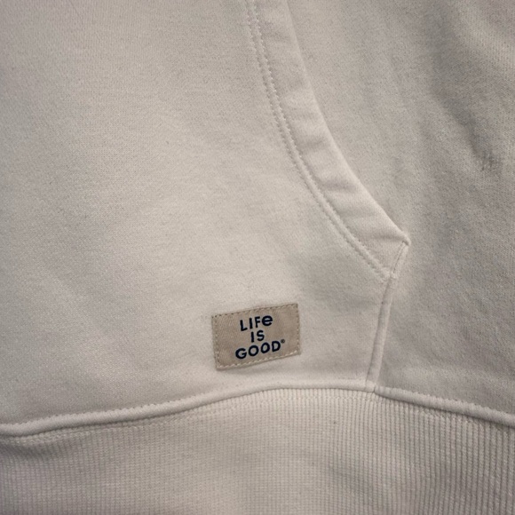 Life Is Good White Hoodie with Pink Heart - Picture 5 of 9